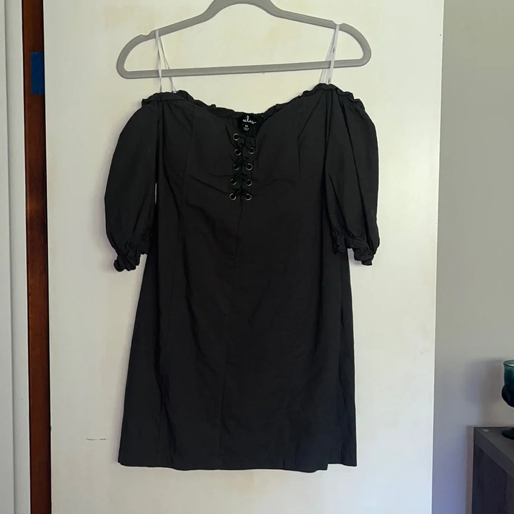 Lulus See Ya Later Dark Green Off the Shoulder Lace Up Dress - Picture 4 of 5
